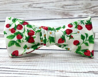 Strawberry bowtie, strawberry plants, strawberry gift, garden party bowtie, summer berry, adult bowtie,
