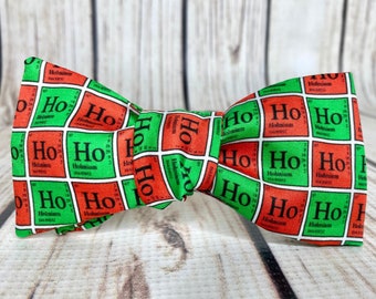 周期表のクリスマス蝶ネクタイ、化学の蝶ネクタイ、科学の蝶ネクタイ、化学のクリスマス、科学のサンタの蝶ネクタイ、元素表、ホーホーホー、
