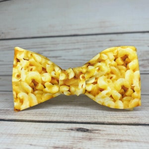 Macaroni and cheese bowtie, mac & cheese lover, pasta bowtie, cheesy gift, foodie bowtie, food bowtie, food lover gift, adult and kid bowtie