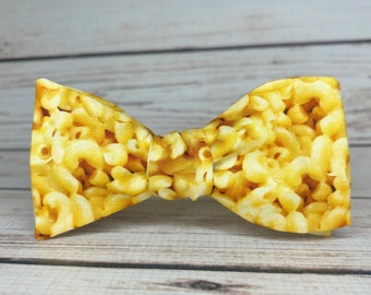Macaroni and cheese bowtie, mac & cheese lover, pasta bowtie, cheesy gift, foodie bowtie, food bowtie, food lover gift, adult and kid bowtie
