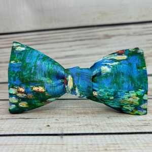 Water lilies bowtie, water lily bow tie, Claude Monet, Art bowtie, painting bowtie, art teacher gift