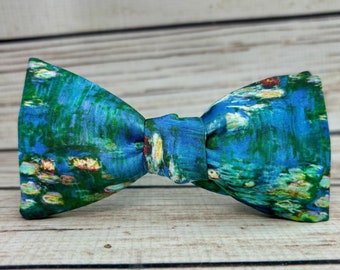 Water lilies bowtie, water lily bow tie, Claude Monet, Art bowtie, painting bowtie, art teacher gift