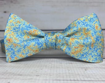 CMB bowtie, Cosmic Microwave Background accessory, astrophysicist bowtie, orange, yellow, blue