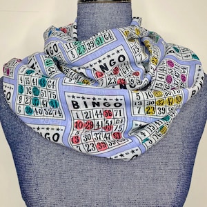 Écharpe de bingo, écharpe infini, cadeaux de bingo, cadeau d'appel de bingo, accessoire de jeu de bingo, cadeau reine de bingo, écharpe à débordement en mousseline de soie