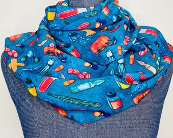 Pharmacist scarf, Doctor scarf, Pharmacy tools, pharmacist gift, Pharmacy tech gift, chiffon scarf, medicine scarf, nurse gift