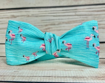 Pajarita de flamenco, accesorio de flamenco rosa, regalo de flamenco, pajarita tropical, pajarita turquesa, pajarita de verano, pajarita de pájaro, pajarita de playa