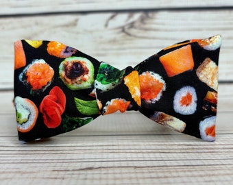Sushi bowtie, Food bowtie, Sushi accessory, Sushi gift, Sushi tie, Sushi lover, Nigiri, sashimi, sushi chef bowtie, Foodie gift