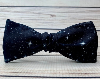 Star bowtie, Space bowtie, Black and White, night sky wedding, deep space bowtie, Astronomy bowtie, Black and white, Stargazing