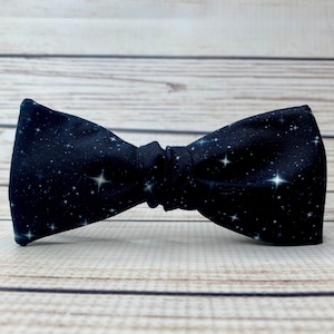 Star bowtie, Space bowtie, Black and White, night sky wedding, deep space bowtie, Astronomy bowtie, Black and white, Stargazing