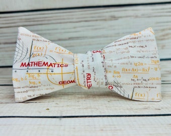Math bowtie, Calculus bow tie, math teacher gift, trigonometry bowtie, mathematics bowtie, teacher bowtie, math gift for him