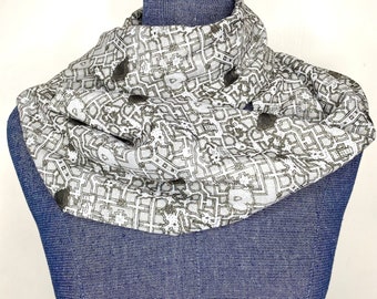 Dungeon scarf, GM gift, DM gift, endless dungeon map, infinity scarf, dungeon gift for her, dnd gift for her, map scarf, map gift, RPG scarf