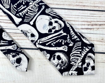 Bones necktie, Skeleton necktie, Orthopedic tie, Chiropractic tie, Human bones accessory, chiropractor gift, doctor tie, halloween tie