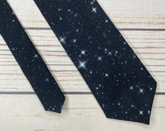 Star tie, Space tie, Outer Space, BLACK and white, Deep space tie, Astronomy tie, Stargazing, gift, necktie