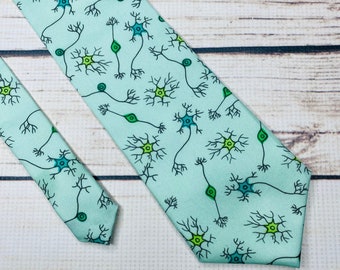 Neuron necktie, Neuroscientist gift, neurologist gift, nervous system, graduation gift, Neuroscience accessory, brain necktie