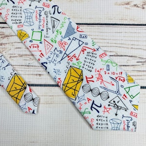 Math tie, geometry tie, equation tie, math teacher tie, math gift, mathematics tie, math accessory, geometry necktie, geometry gift
