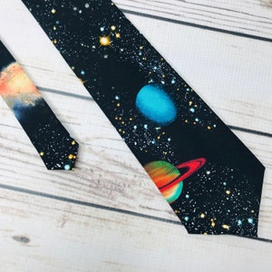 Space tie, planets solar system necktie, Planets tie, astronomy tie, astronaut tie, colorful tie, universe tie, galaxy tie