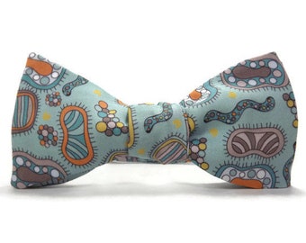 Microorganisms bowtie, science bowtie, microbiology bowtie, biology bowtie, accessory, cilia, bacteria bowtie, teacher gift, germs