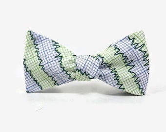 Electroencephalogram bowtie, EEG bowtie, neurologist bowtie, brain waves, EEG technician, graduation gift, medical bowtie, green blue