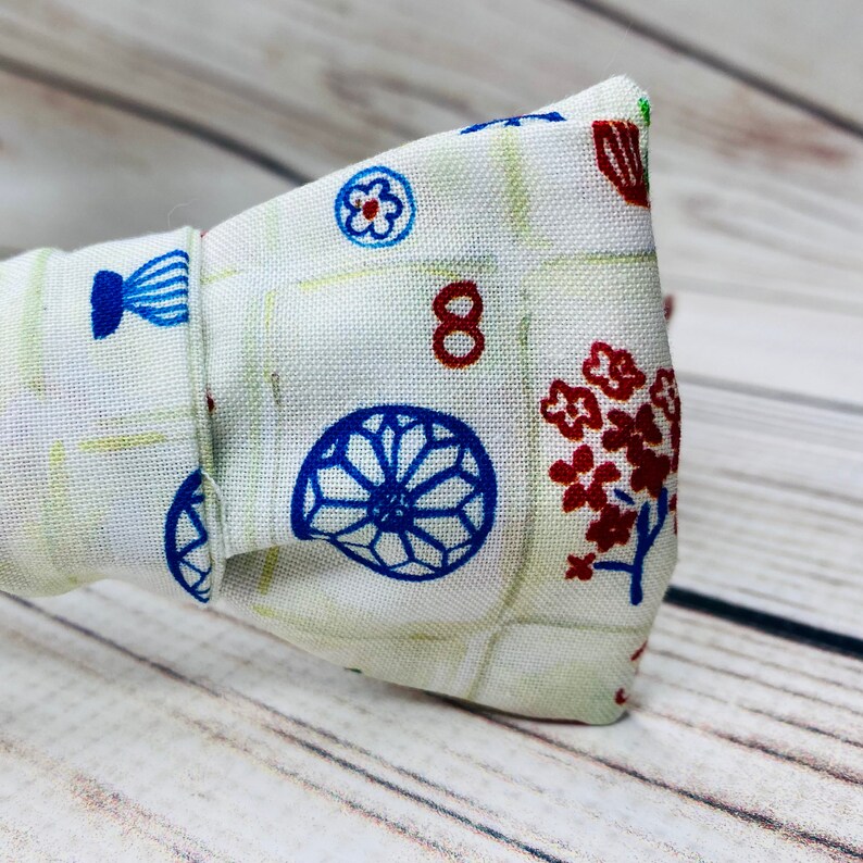 Mahjong bowtie, Mahjong gift, Mah jong tiles, game bowtie, Mahjong tie, Mah Jong gift, Chineese game bowtie image 2