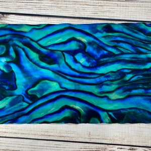 Abalone scarf, Blue abalone, Paua shell scarf, abalone shell, flata scarf, abalone gift, chiffon scarf, abalone wedding, ocean scarf image 3