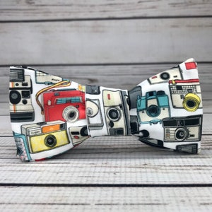 Camera bow tie, analog photography, photography gift, vintage cameras, photographer accessory, men woman