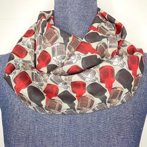 Microphone scarf, talk radio infinity scarf, accessory, MC gift, music scarf, announcer scarf, recording studio, chiffon scarf
