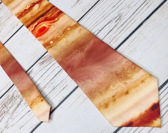 Jupiter tie, Space tie, Planet necktie, Astronomy tie, space gift, Jupiter gift, astrophysicist gift, Astronomy teacher, adult necktie