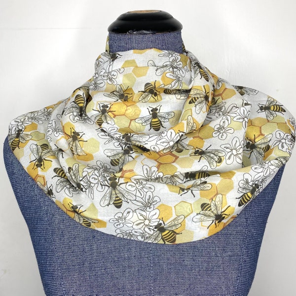 Bienenschal, Honigbienengeschenk, Imkergeschenk, Bienenstockkostüm, Infinity-Schal, Bienenliebhabergeschenk, Bienengeschenke für Frau, Chiffonschal