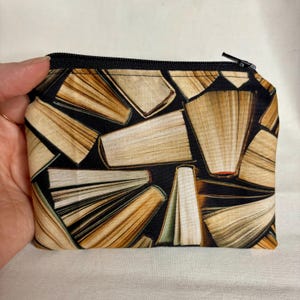 Book zipper pouch, book lover gift, librarian gift, bibliophile gift, Book cover gift, book card wallet, book coin purse, book gift,
