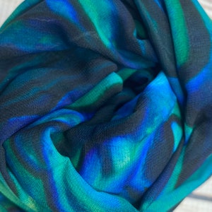 Abalone scarf, Blue abalone, Paua shell scarf, abalone shell, infinity scarf, abalone gift, chiffon scarf, abalone wedding, ocean scarf image 5