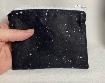 Space zipper pouch, stars card wallet, galaxy zipper pouch, stars coin purse, universe card wallet, space gift, stars gift