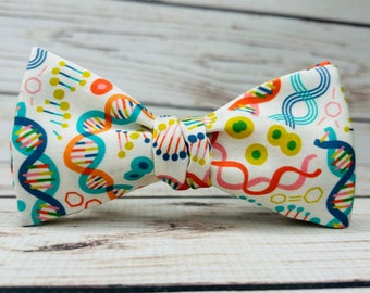 Colorful DNA bowtie, Microbiology bowtie, Science bowtie, Double Helix bowtie, molecular biology gift, genetics bowtie, teacher gift