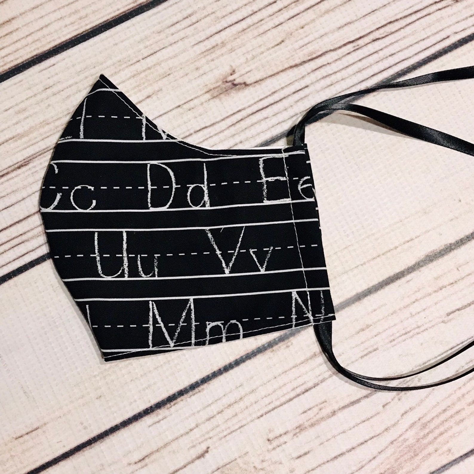 Alphabet face mask handwriting school mask teacher face Etsy