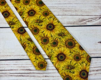 Helle Sonnenblume Krawatte, Claude Monet Krawatte, Geld Sonnenblumen, Malerei Krawatte, Sonnenblume Geschenk, Sonnenblume Zubehör, Geschenk für Kunstlehrer