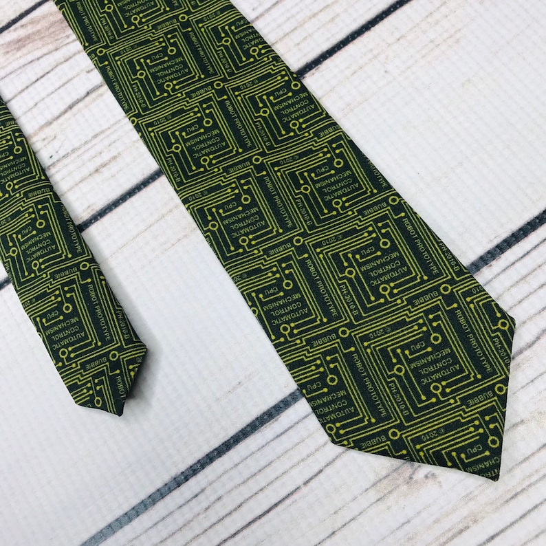 CPU necktie Computer tie circuit board tie skinny tie Etsy
