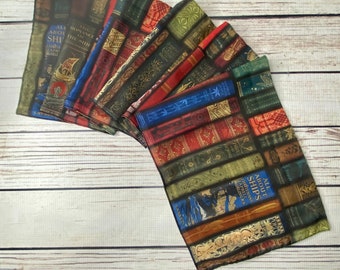 Book scarf, literary gifts, flat scarf, book lover, chiffon scarf, book club gifts, library gift