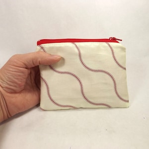Bolsa de béisbol con cremallera, bolsa de béisbol, bolso de mano de softbol, billetera para tarjetas, monedero, billetera deportiva, accesorio de juego, dinero para el almuerzo, regalo de béisbol