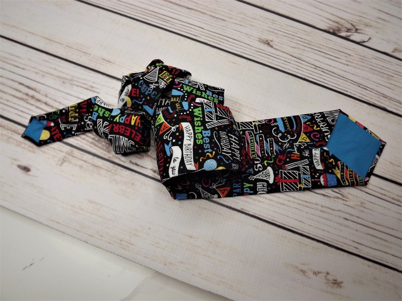 Celebration necktie mens birthday party birthday gift Party tie Birthday tie birthday party accessory Happy Birthday tie