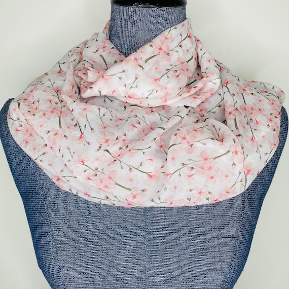 Blossom Scarf Cherry Blossom Scarf. Floral print linen-weave pashmina main image 3