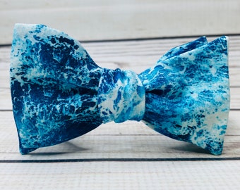 Stormy Seas bowtie, ocean waves bowtie, white cap sea, ocean accessory, white water gift, waves bowtie, ocean storm gifts, deep sea gift