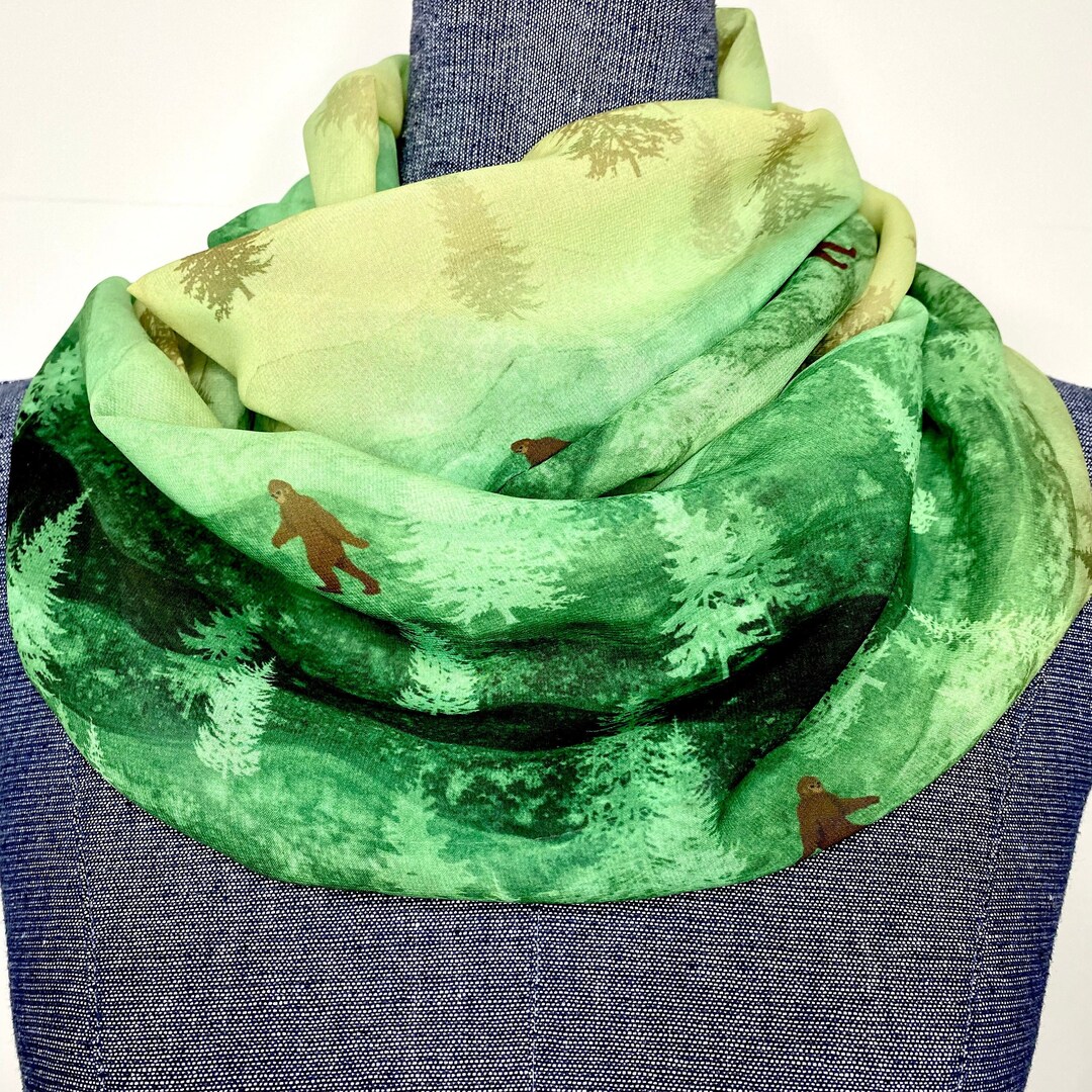 Bigfoot Scarf, Sasquatch Scarf, Pacific Northwest Gift, Big Foot Gift ...