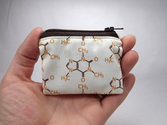 struttura molecolare del sacchetto con cerniera del caffè, portamonete per  caffeina, borsa scientifica, borsa per chimica, borsa per scienziati,