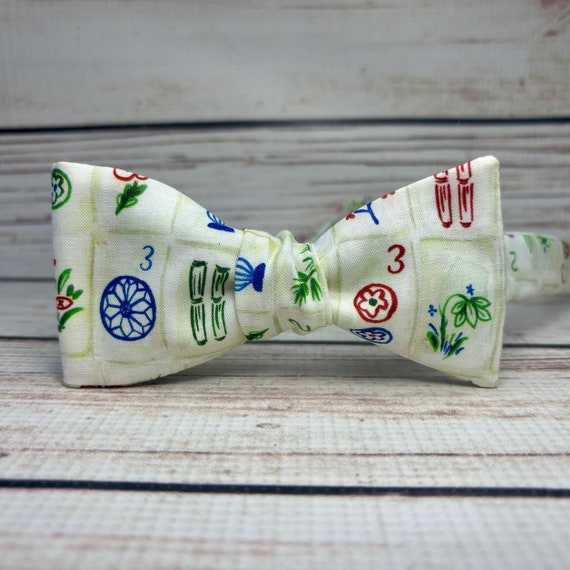 Mahjong bowtie, Mahjong gift, Mah jong tiles, game bowtie, Mahjong tie, Mah Jong gift, Chineese game bowtie
