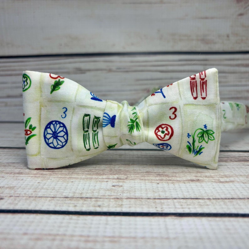 Mahjong bowtie, Mahjong gift, Mah jong tiles, game bowtie, Mahjong tie, Mah Jong gift, Chineese game bowtie image 1