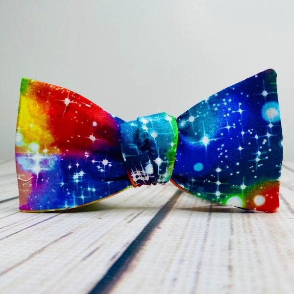 Rainbow Galaxy bowtie, Space bowtie, Universe bowtie, Astronomy bowtie, Milky way,  Rainbow Universe, Rainbow bow tie