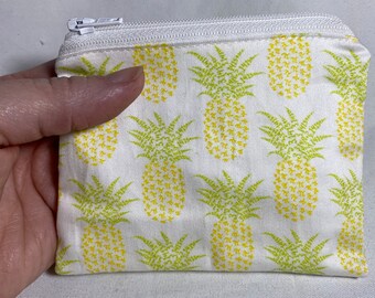 Pi pineapple zipper pouch, math coin pouch, pineapple change purse, math teacher gift, math zipper pouch, pi day accessory, punny gift