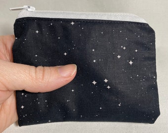 Space zipper pouch, stars coin purse, stars zipper pouch, universe accessory, change purse, astronaut gift, teacher gift, astronomy bag