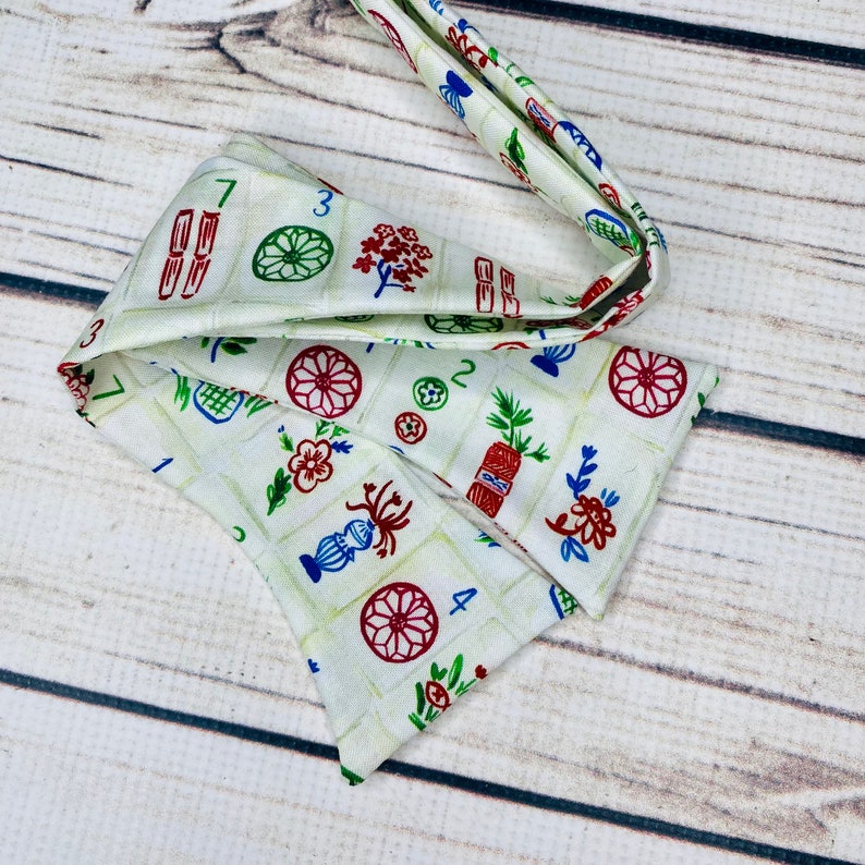 Mahjong bowtie, Mahjong gift, Mah jong tiles, game bowtie, Mahjong tie, Mah Jong gift, Chineese game bowtie image 4