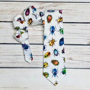 Jewel bugs necktie, Entomology tie, Science tie, beetle necktie, Scutelleridae, shield bugs, natural science, insect tie image 2