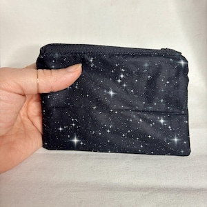 Space zipper pouch, stars coin purse, stars zipper pouch, universe accessory, change purse, astronaut gift, teacher gift, astronomy bag